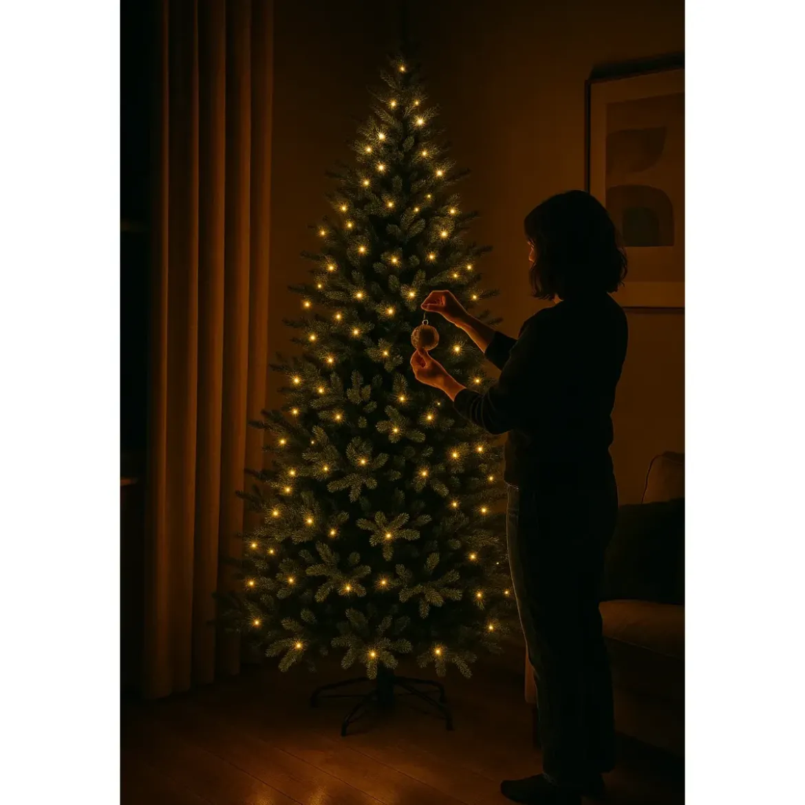 Albero di Natale Artificiale Altezza 240 cm Rami Realistici in PVC