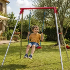 Altalena da Giardino Bambini Singola Acciaio Zincato Seduta Tavoletta