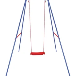 Altalena da Giardino per Bambini Singola in Acciaio Blu Rosso EN-71