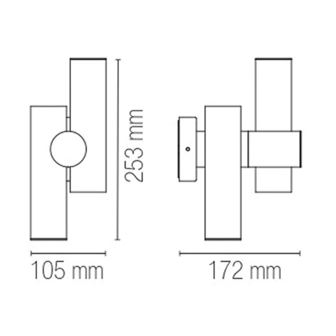 Applique a Parete Faretto a Led Intec da Esterno Luce dal Design Moderno