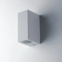 Applique in Alluminio 2 Punti Luce Faretto Bianco a Parete da Esterno