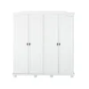 Armadio a 4 Ante Bianco Legno Appendiabiti Mobile Camera Letto Cabina Guardaroba