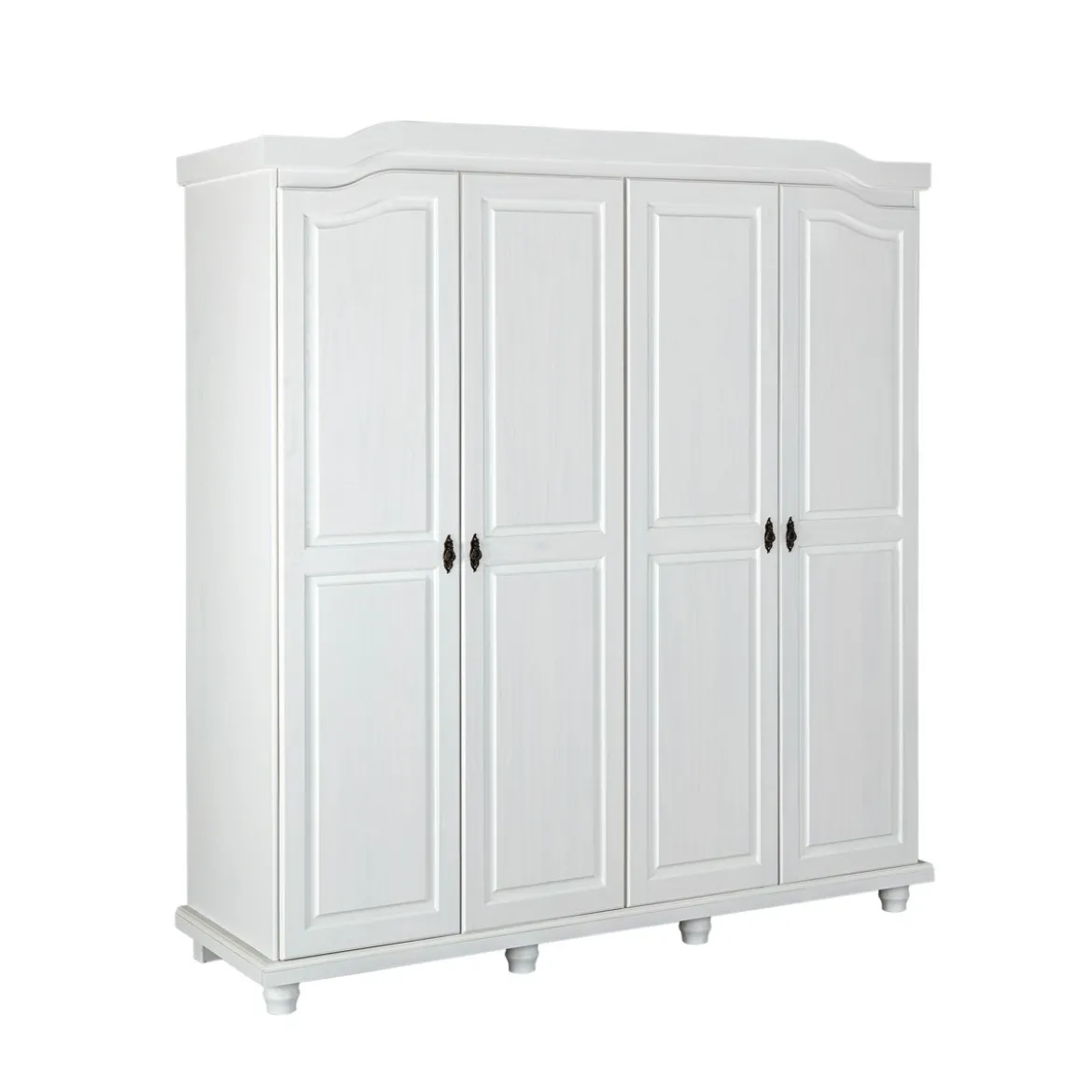 Armadio a 4 Ante Bianco Legno Appendiabiti Mobile Camera Letto Cabina Guardaroba