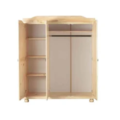 Armadio a 3 Ante in Legno Appendiabiti Mobile Camera da Letto Cabina Guardaroba