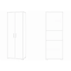 Armadio Alto 2 Ante 200 Noce Multiuso Ufficio Mobile Camera Cameretta