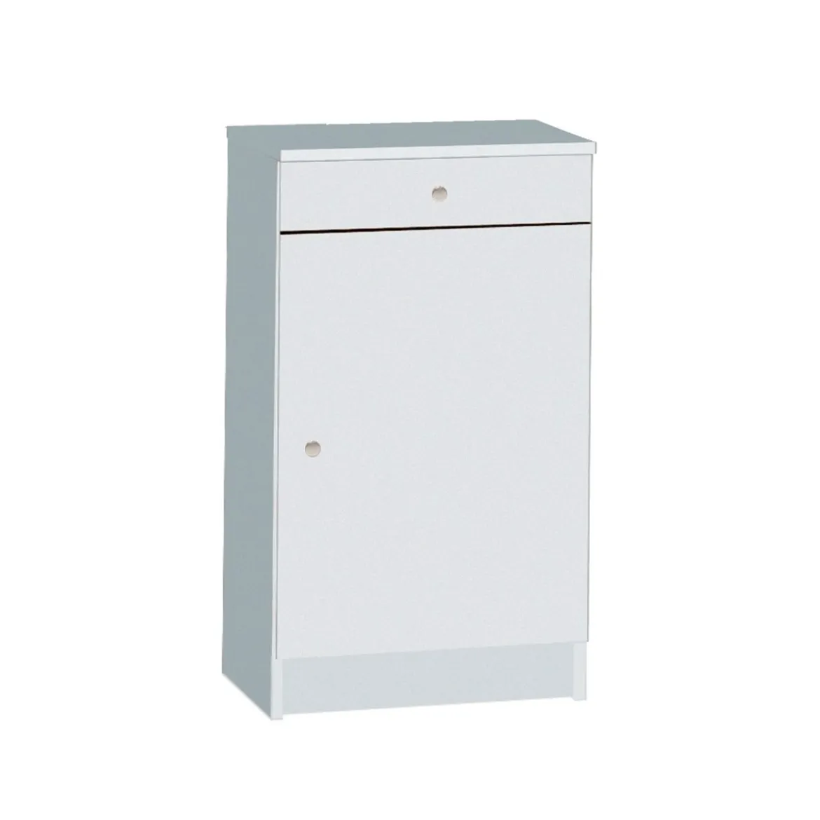 Armadio 1 Anta 46x80 Bianco con Cassetto Multiuso Ingresso Mobiletto Bagno
