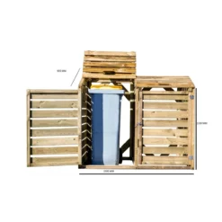 Armadio Basso in Legno 2 Ante Mobile per Secchi Raccolta Differenziata Giardino