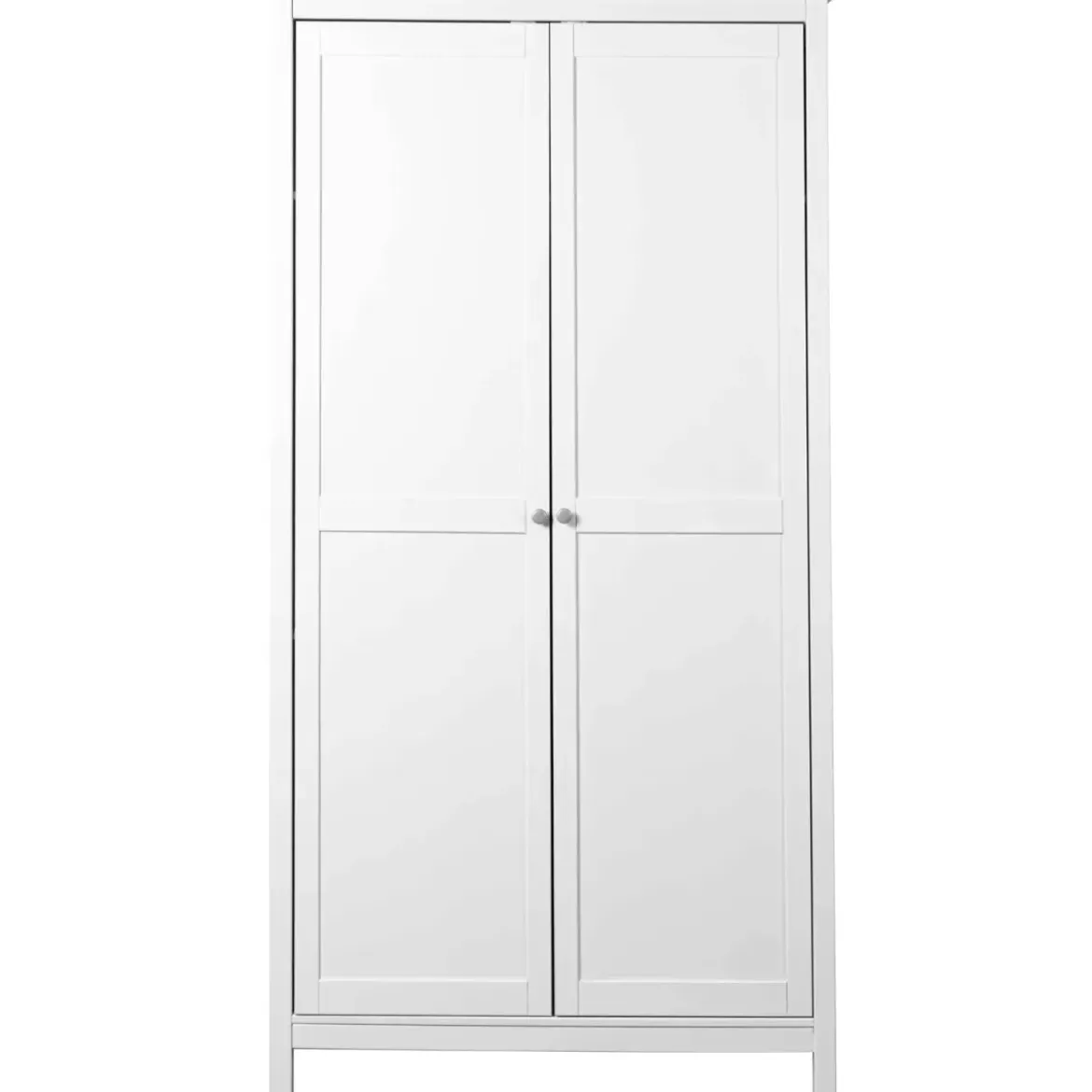 Armadio Camera da Letto 2 Ante con Asta Appendiabiti Legno Bianco
