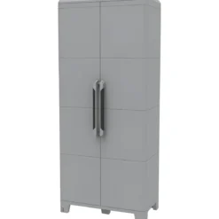 Armadio da Esterno 2 Ante in Pvc Resina Tuttopiani con Ripiano Mobile Modulare