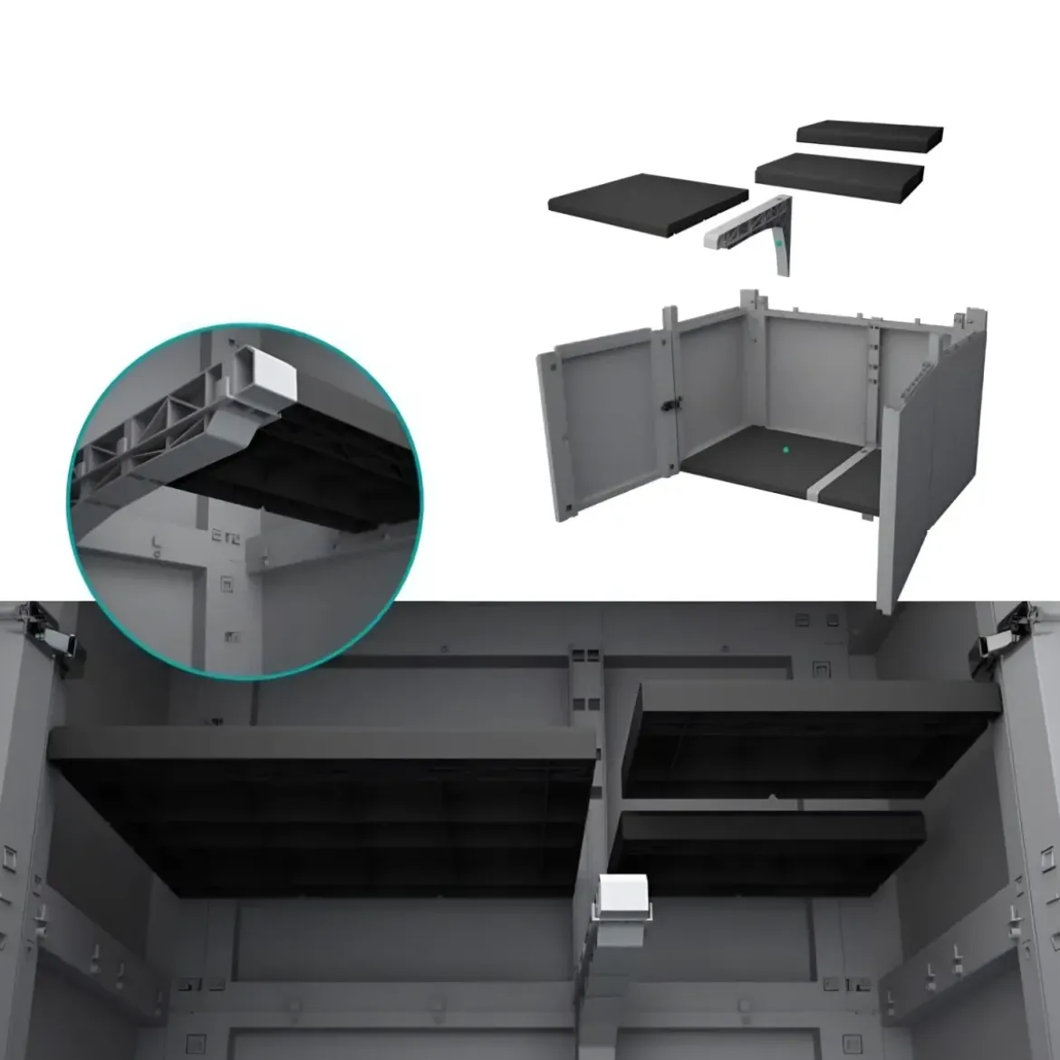 Armadio da Esterno 2 Ante in Pvc Resina Tuttopiani con Ripiano Mobile Modulare