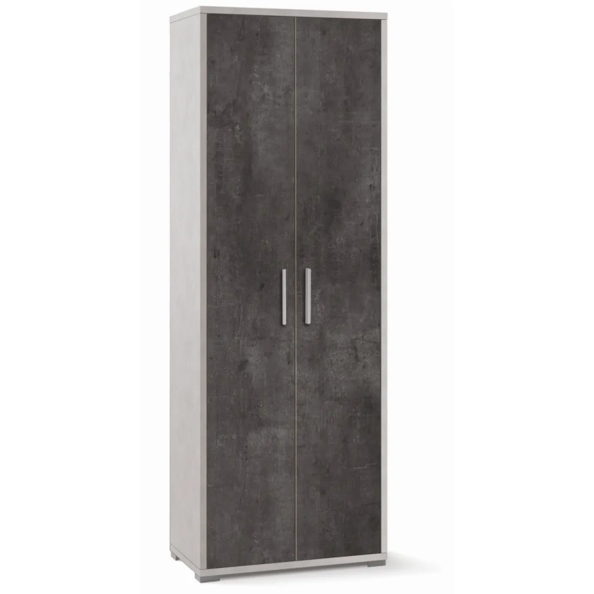 Armadio in Legno 2 Ante 200 Bianco Nero Multiuso Ufficio Mobile Camera