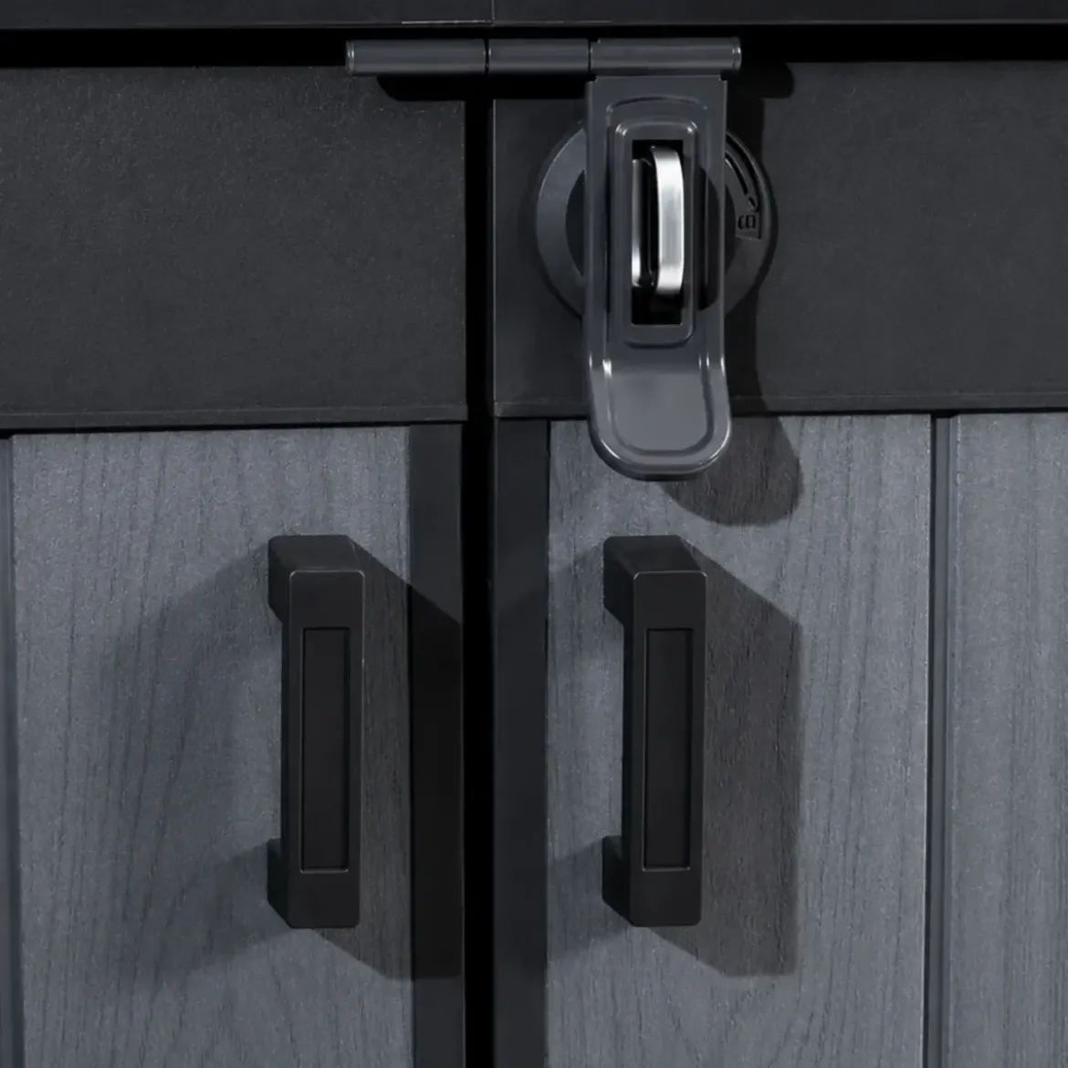Armadio Porta Attrezzi da Esterno 2020L in Resina Grigio Effetto Legno