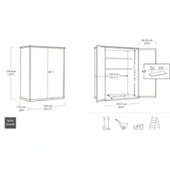 Armadio Porta Attrezzi Keter 1400L Resina Finitura Legno UV da Esterno