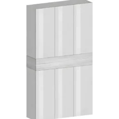 Armadio Scarpiera Bianco Lucido Larice 6 Ante 1 Ribalta 8 Ripiani