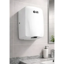 Asciugamani Elettrico Bagno a Parete Automatico 500W Inox Bianco