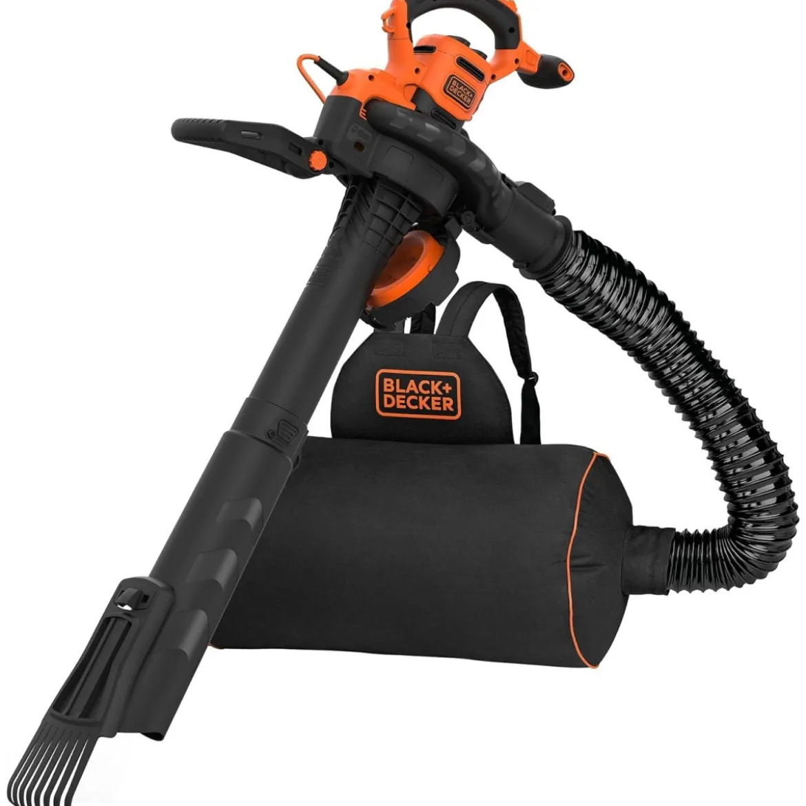 Aspiratore e Soffiatore Black&Decker con Sacco per Foglie e Rastrello