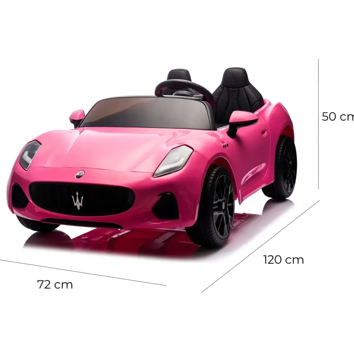 Auto Elettrica Bambini Maserati Folgore 2 Posti 12V Rosa Doppio Motore