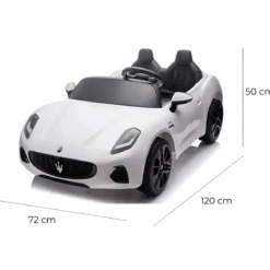Auto Elettrica Bambini Maserati Folgore 2 Posti 12V Bianco Doppio Motore
