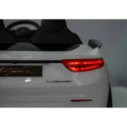 Auto Elettrica Bambini Maserati Folgore 2 Posti 12V Bianco Doppio Motore