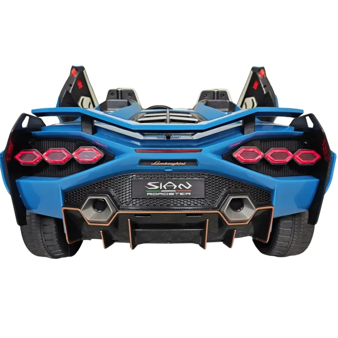 Auto Elettrica Bambini 24V Lamborghini Sian Blu 2 posti Sedili in Pelle