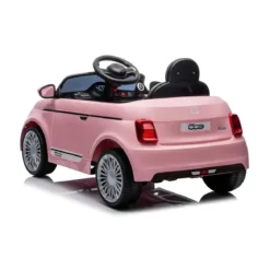 Auto Elettrica per Bambini Fiat 500 12V Rosa Telecomando e Fari LED