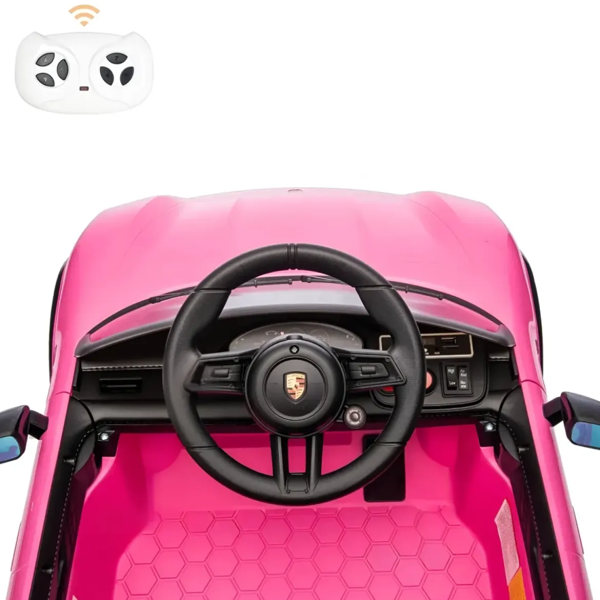 Auto Elettrica per Bambini Porsche Taycan 12V Rosa Telecomando