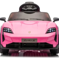 Auto Elettrica per Bambini Porsche Taycan 12V Rosa Telecomando