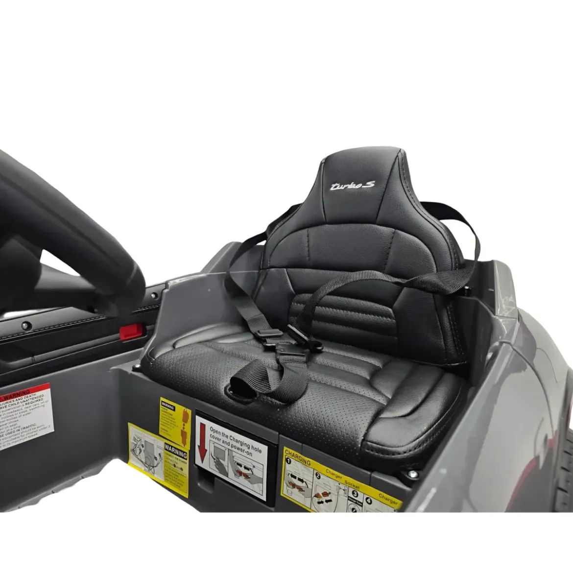 Auto Elettrica per Bambini Porsche Taycan 12V Grigio Telecomando