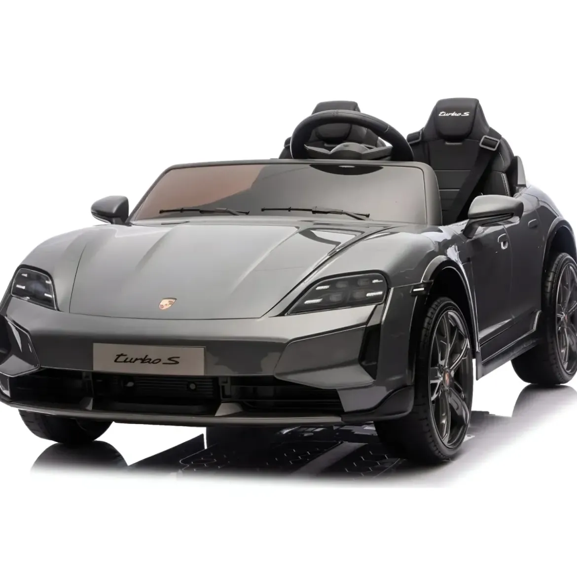 Auto Elettrica per Bambini Porsche Taycan 24V 2 Posti Grigio Bluetooth