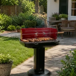 Barbecue a Carbonella con Piantana e Griglia Regolabile da Esterno