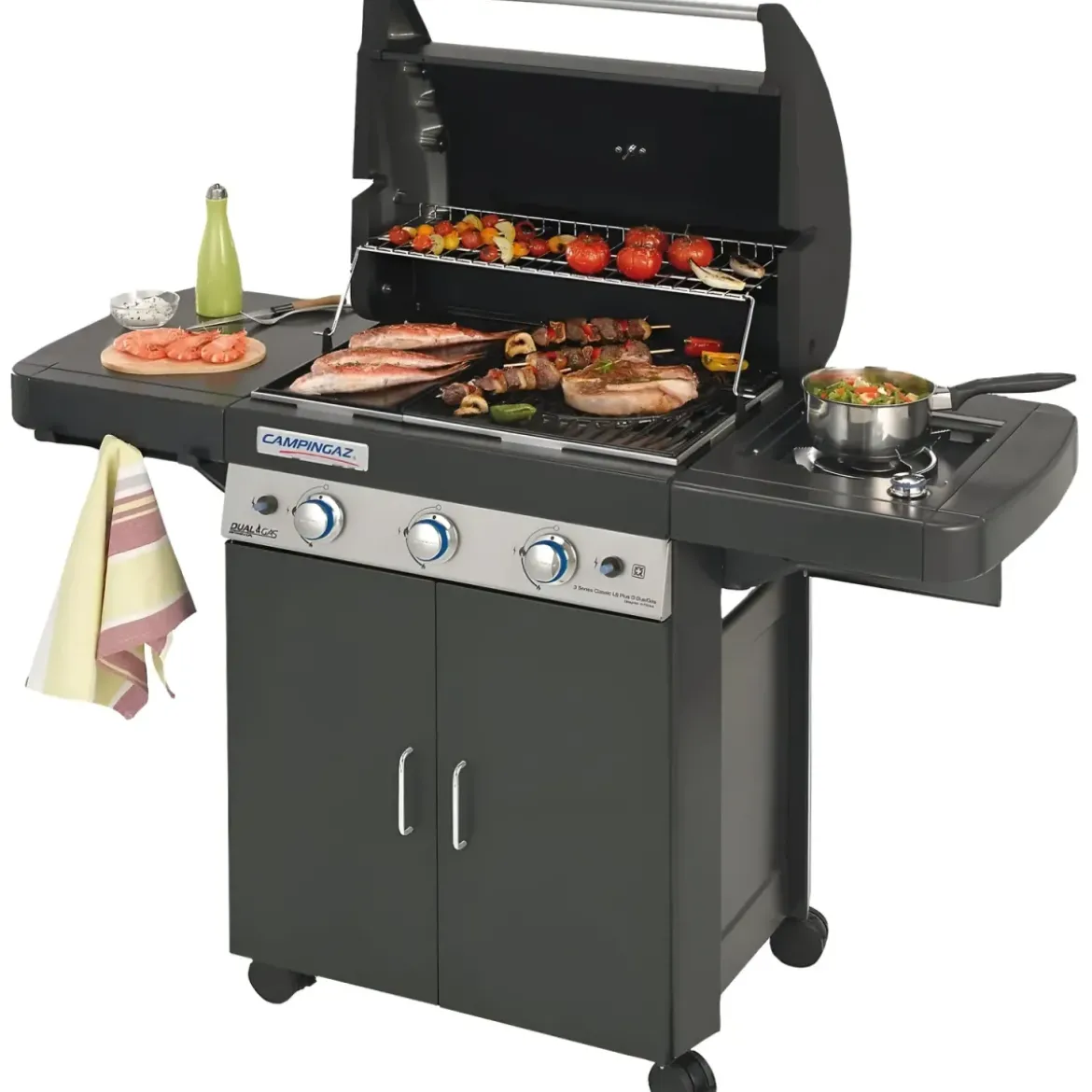 Barbecue a Gas con Piastra di cottura in Ghisa