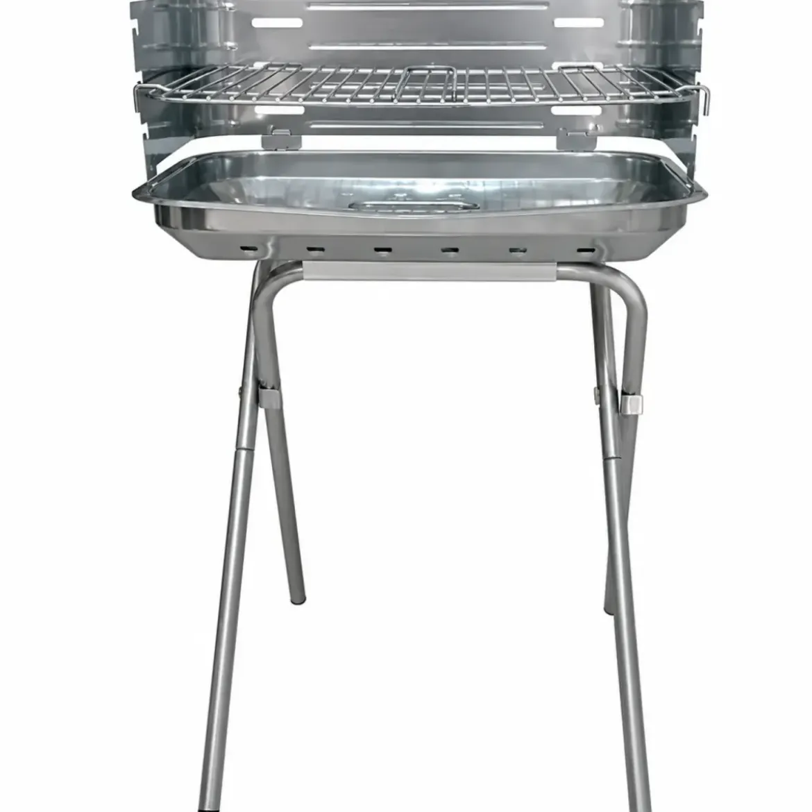Barbecue da Esterno a Carbonella in Acciaio Regolabile 48x36 cm