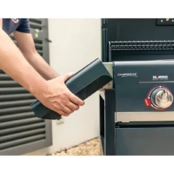 Barbecue Gas Campignaz 4 Fuochi Ruote Acciaio Inox Nero 127x57x113 cm