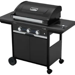 Barbecue Gas Campignaz 3 Fuochi Ripiani Laterali Nero 115x57x113 cm