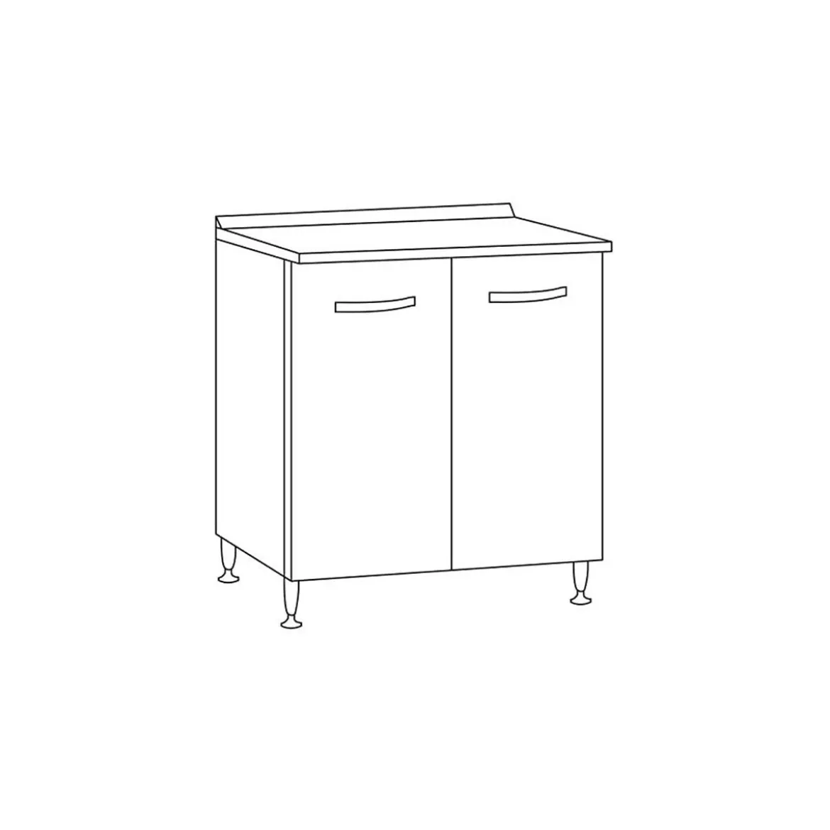Base per Cucina 80 cm in Legno Bianco Larice Dispensa 2 Ante