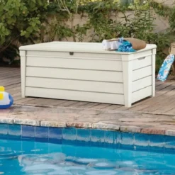 Baule Keter Cassapanca Bianco Multiuso Contenitore Giardino Plastica Terrazzo