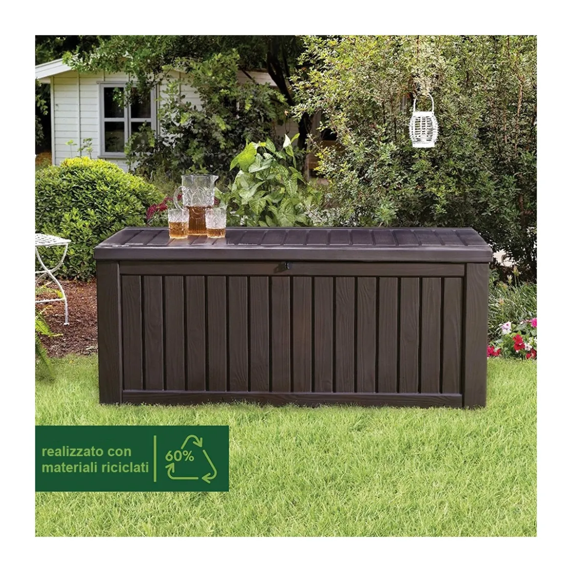 Baule Keter Cassapanca Contenitore con Seduta Esterno Plastica Giardino Multiuso