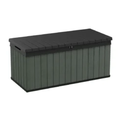 Baule Keter Resina da Esterno 454 L Lucchettabile Effetto Legno Verde