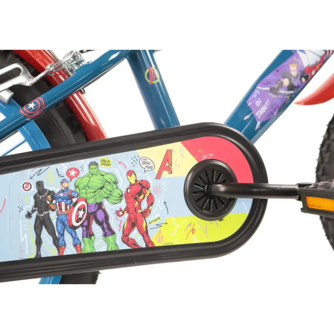 Bicicletta Bambini 16" Avengers Azzurro Rotelle Removibili Parafanghi
