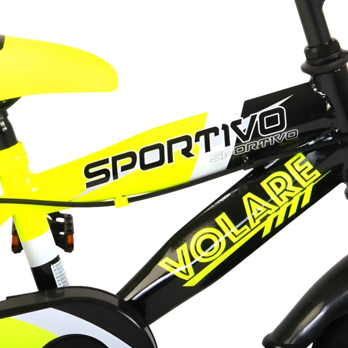 Bicicletta Bambini 16" Sportiva Giallo Rotelle Removibili Borraccia