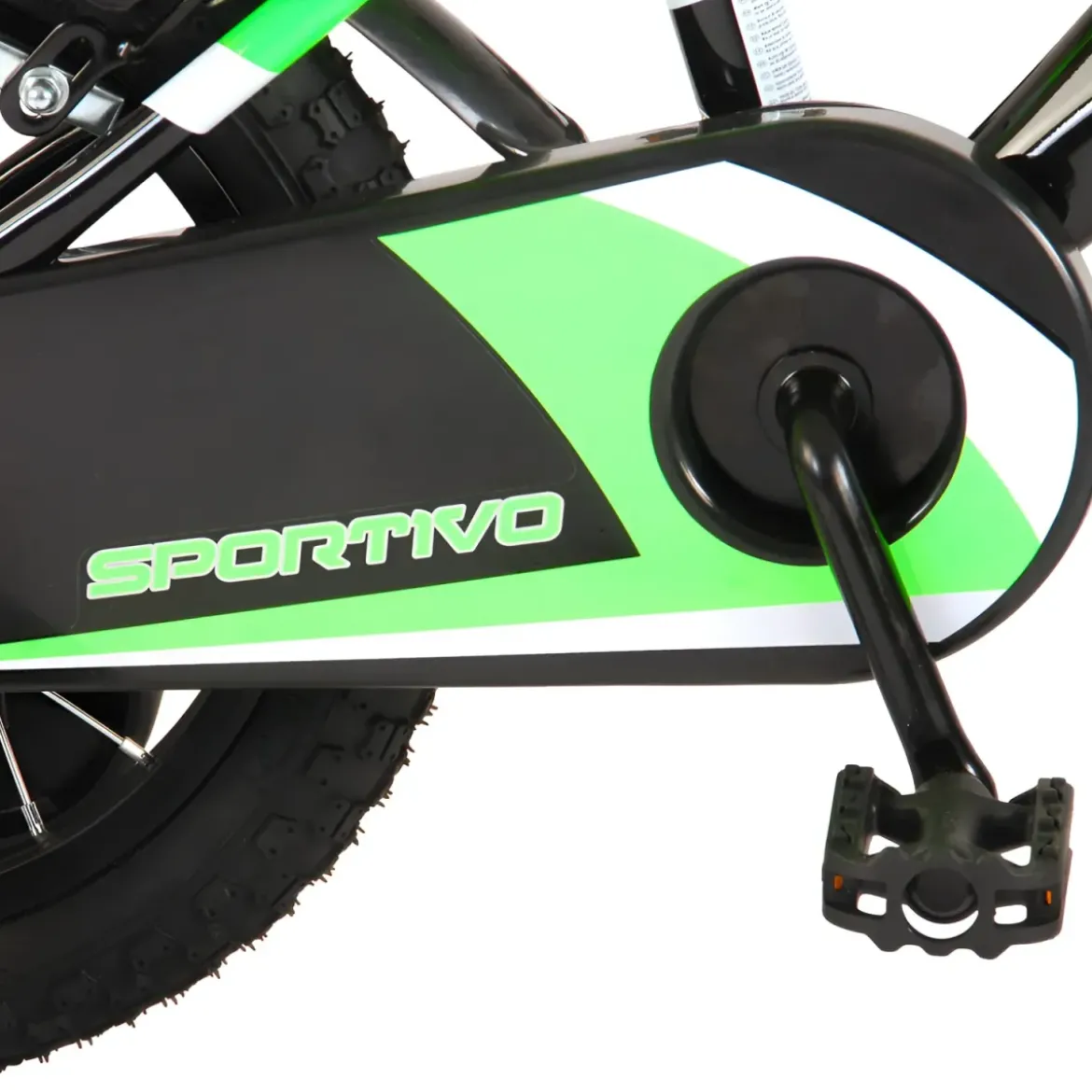 Bicicletta Bambini 14" Sportiva Verde Rotelle Removibili Borraccia