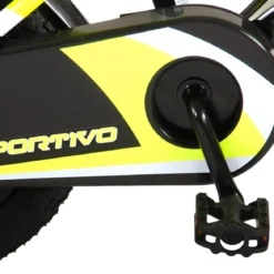 Bicicletta Bambini 14" Sportiva Giallo Rotelle Removibili Borraccia