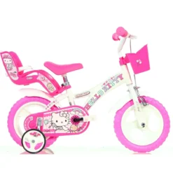 Bicicletta per Bambina 12 Pollici 3 4 5 Anni Hello Kitty Pedali Rotelle 1 Freno