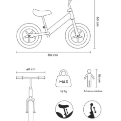 Bicicletta per Bambini Barbie Bianco Rosa Senza Pedali Balance Bike
