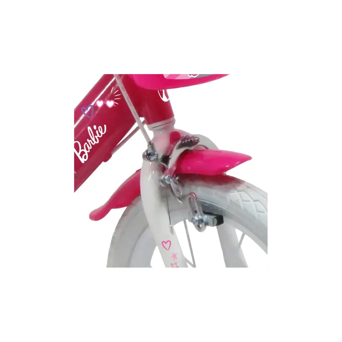 Bicicletta per Bambini 16" Barbie Rosa Rotelle Cestino Portabambola