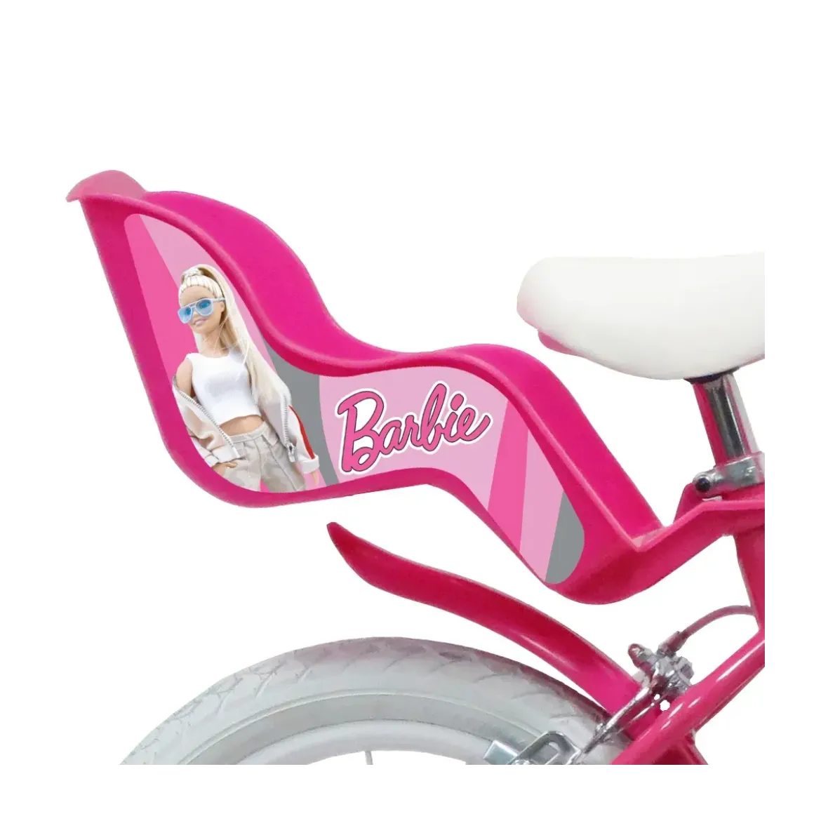Bicicletta per Bambini 12" Barbie Rosa Rotelle Cestino Portabambola