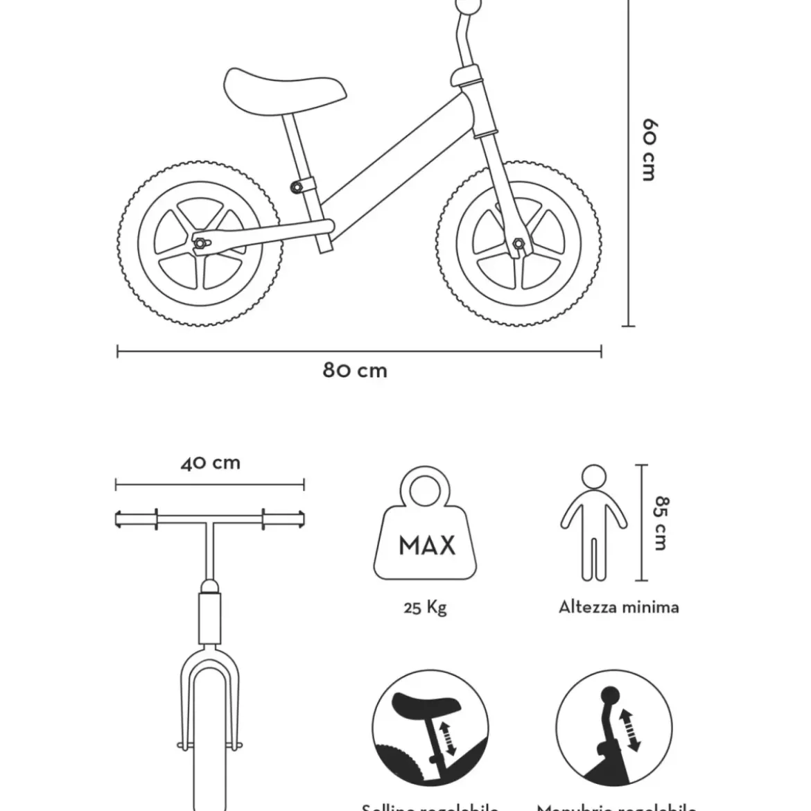 Bicicletta per Bambini Equilibrio Pink Fox Rosa Senza Pedali 2-3 Anni