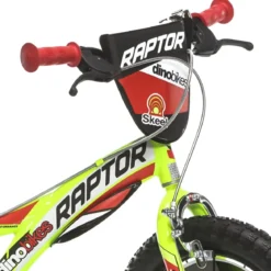 Bicicletta per Bambini 14" Freni Doppi Rotelle in Acciaio Giallo Rosso