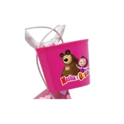 Bicicletta per Bambini 14" Masha e Orso Bianco con Portabambola Rotelle