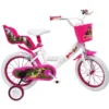 Bicicletta per Bambini 16" Masha e Orso Bianco con Portabambola Rotelle